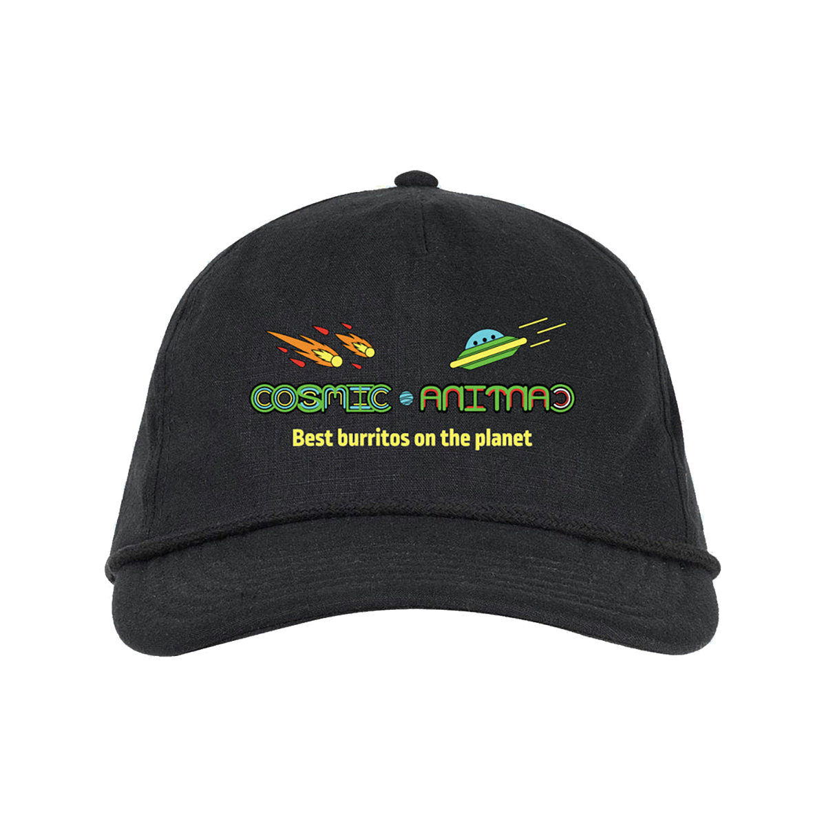 Cosmic Cantina ✦ Black Econscious Organic Hemp Hero 5-Panel Cap